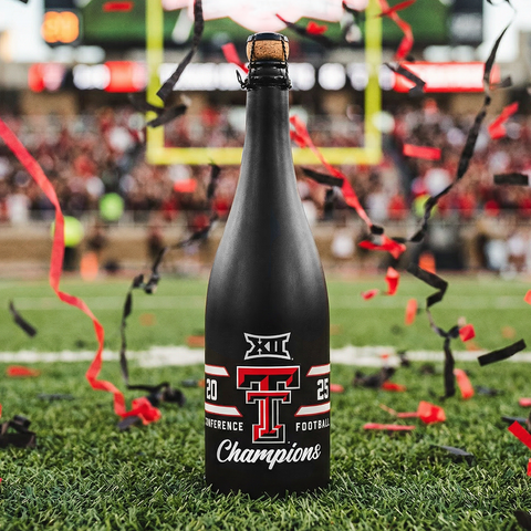Texas Tech 2025 Big 12 Football Champions Bubbly