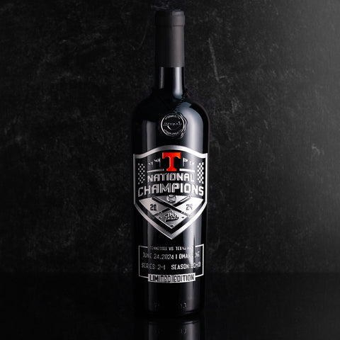 Tennessee 2024 Baseball National Champions Logo Etched Wine