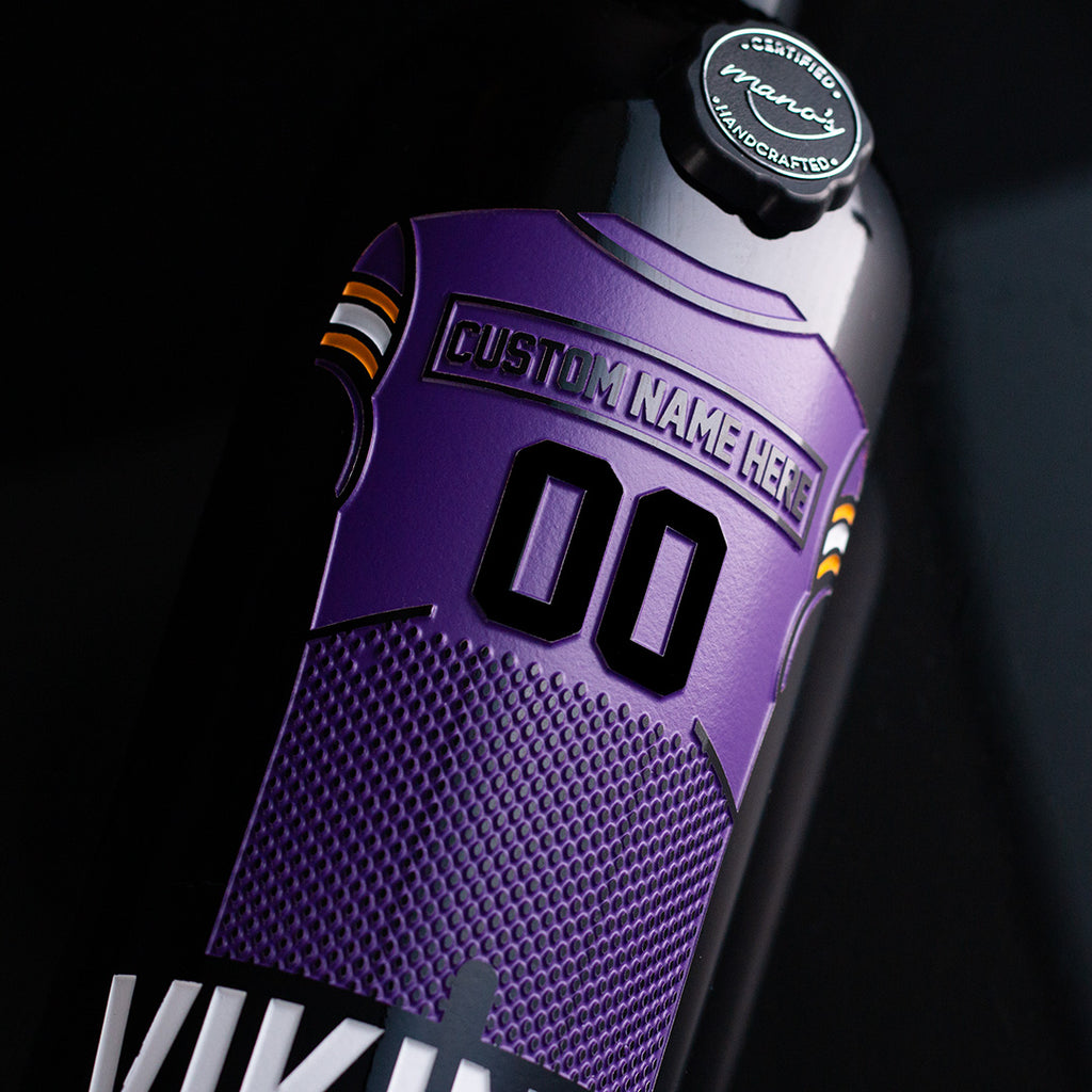 Minnesota Vikings Custom Jersey Etched Wine Bottle