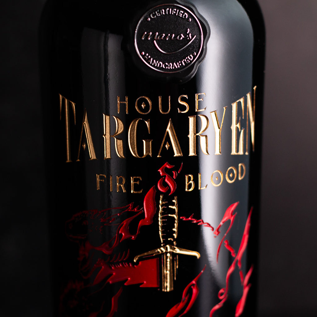Game of Thrones Targaryen Dragons Etched Wine