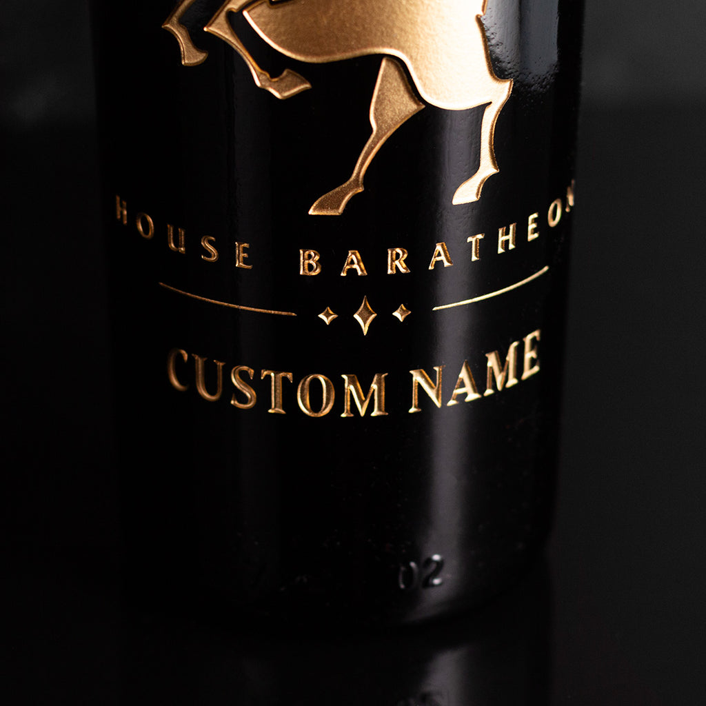 Game of Thrones House Baratheon Custom Name Etched Wine