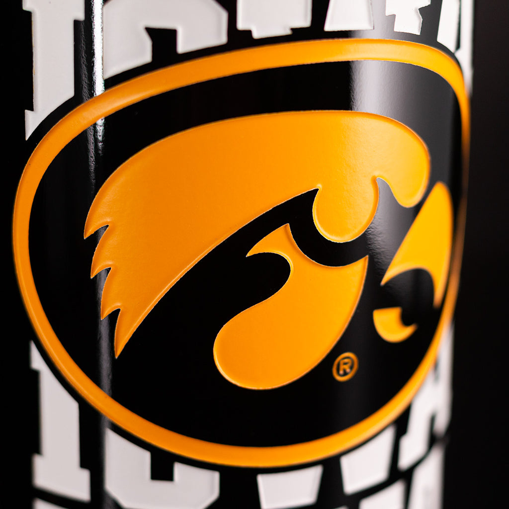 University of Iowa Logos Custom Name Etched Wine