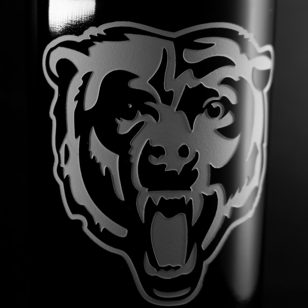 Chicago Bears Logo Etched Wine