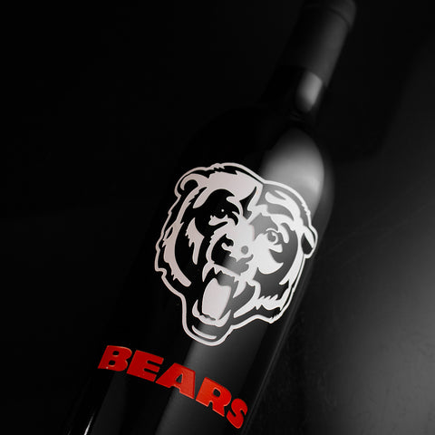 Chicago Bears Logo Etched Wine