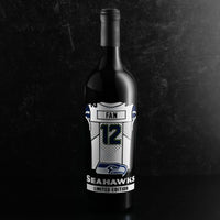Seattle Seahawks 12 Fan Jersey Etched Wine