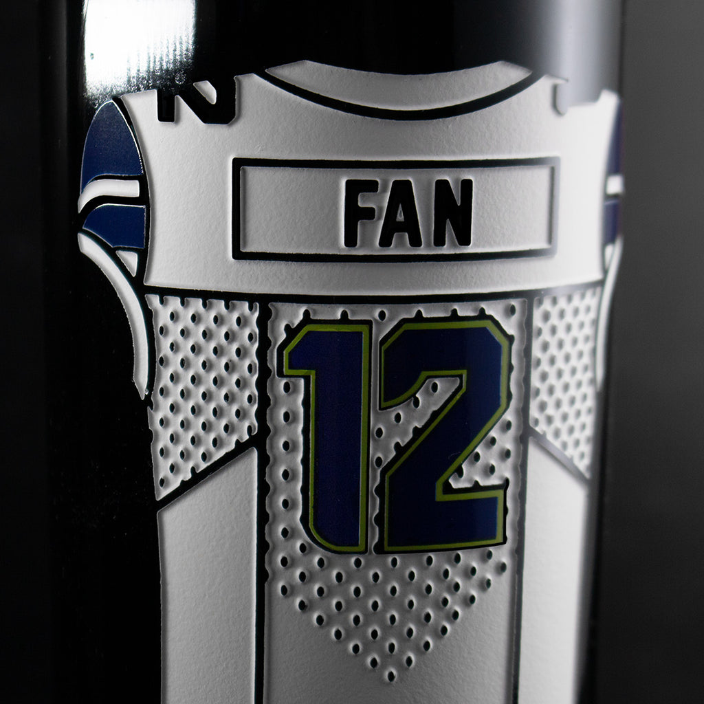 Seattle Seahawks 12 Fan Jersey Etched Wine