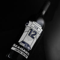 Seattle Seahawks 12 Fan Jersey Etched Wine