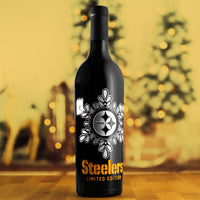 Steelers 2026 Holiday Snowflake Etched Wine