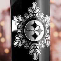 Steelers 2026 Holiday Snowflake Etched Wine