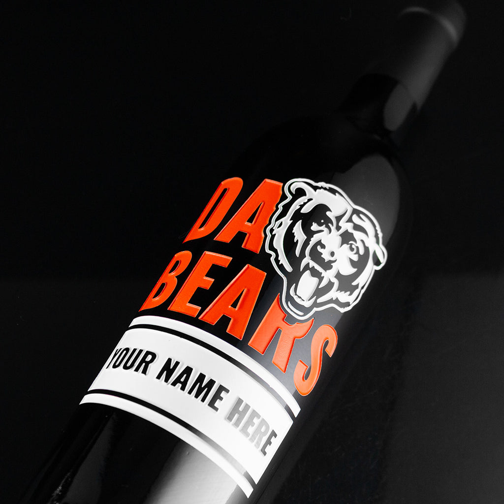 Chicago 'Da Bears' Custom Name Etched Wine