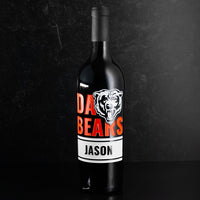 Chicago 'Da Bears' Custom Name Etched Wine