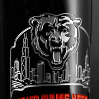 Chicago Bears Skyline Custom Etched Wine