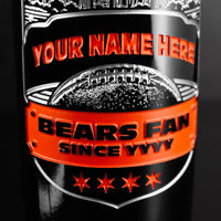Chicago Bears Skyline Custom Etched Wine