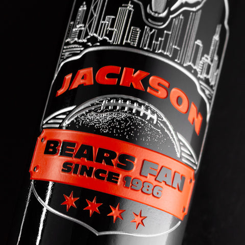 Chicago Bears Skyline Custom Etched Wine