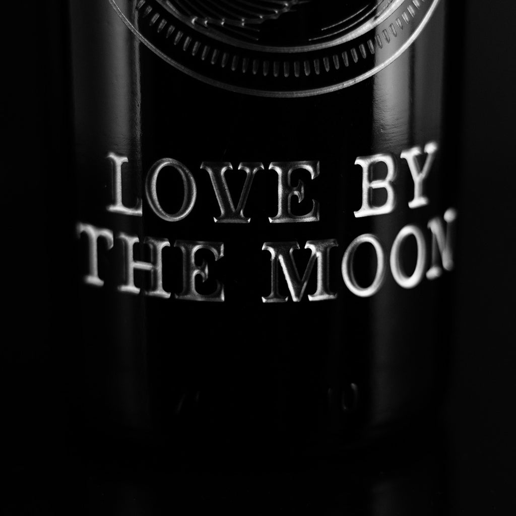 Ouija "Love by the Moon" Etched Wine Bottle