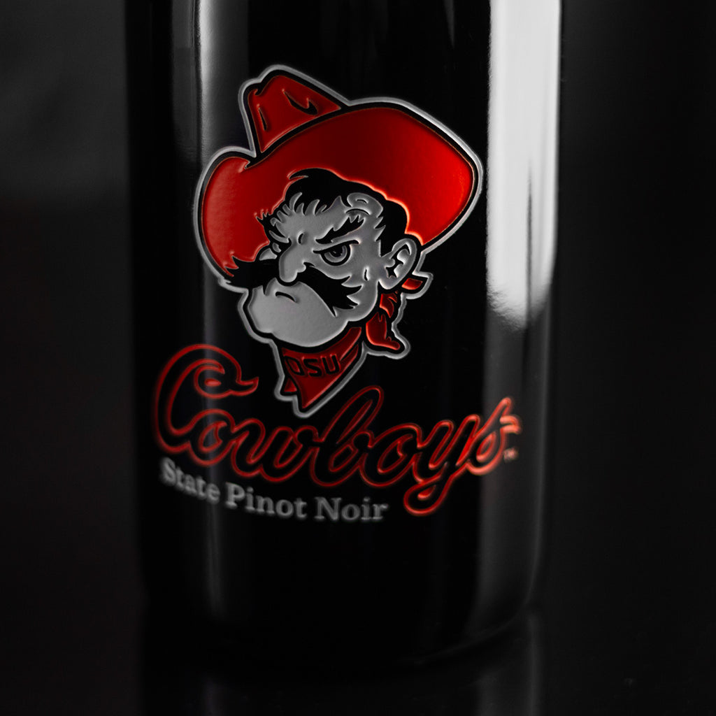 Oklahoma State University Cowboys Etched Wine