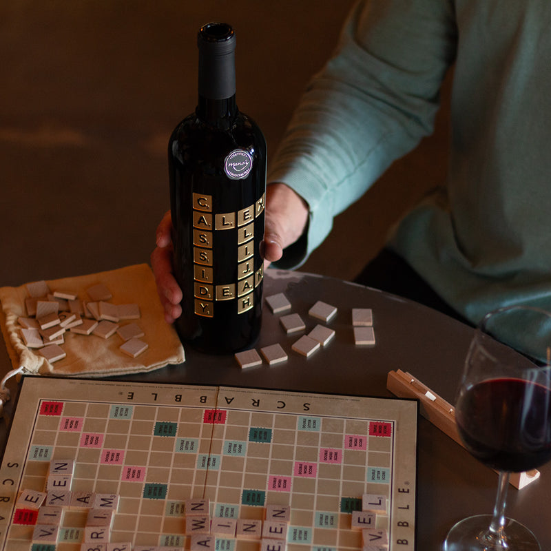 Scrabble Custom Words Etched Wine