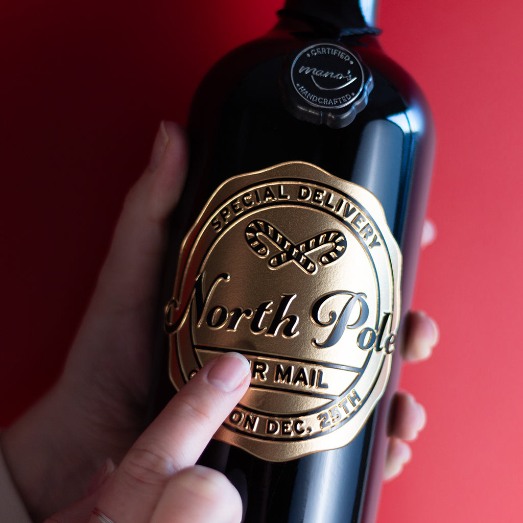 North Pole Special Delivery Etched Wine