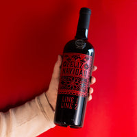 Feliz Navidad Custom Text Etched Wine