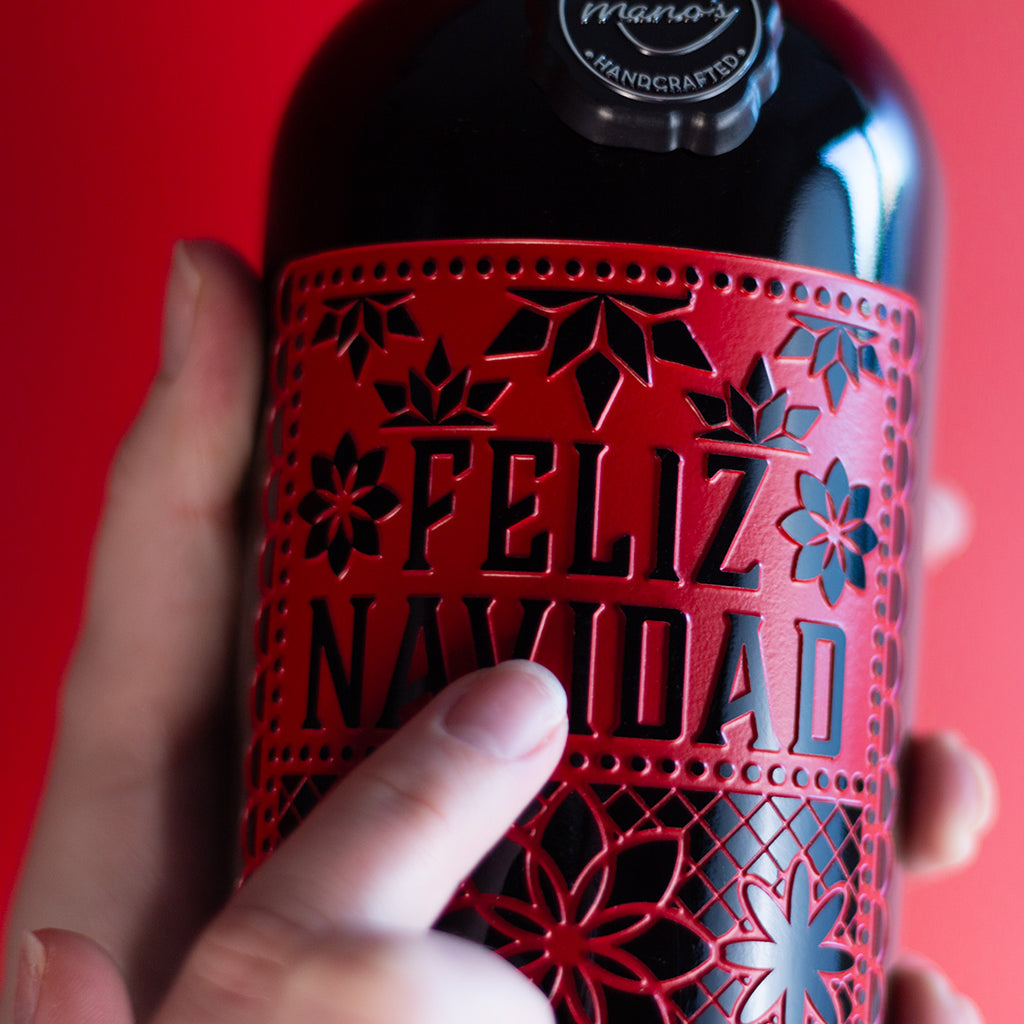 Feliz Navidad Etched Wine