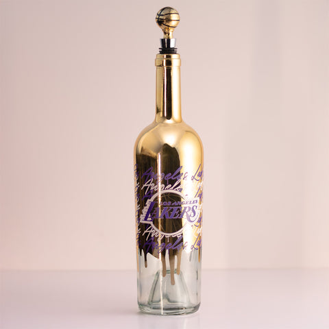 Los Angeles Lakers Gold Drip Display Bottle and Basketball Topper