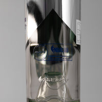 Back of Philadelphia 76ers specialty metallic display wine bottle with NBALAB and Mano's Wine logos