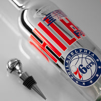 Philadelphia 76ers specialty metallic display wine bottle and basketball wine bottle topper