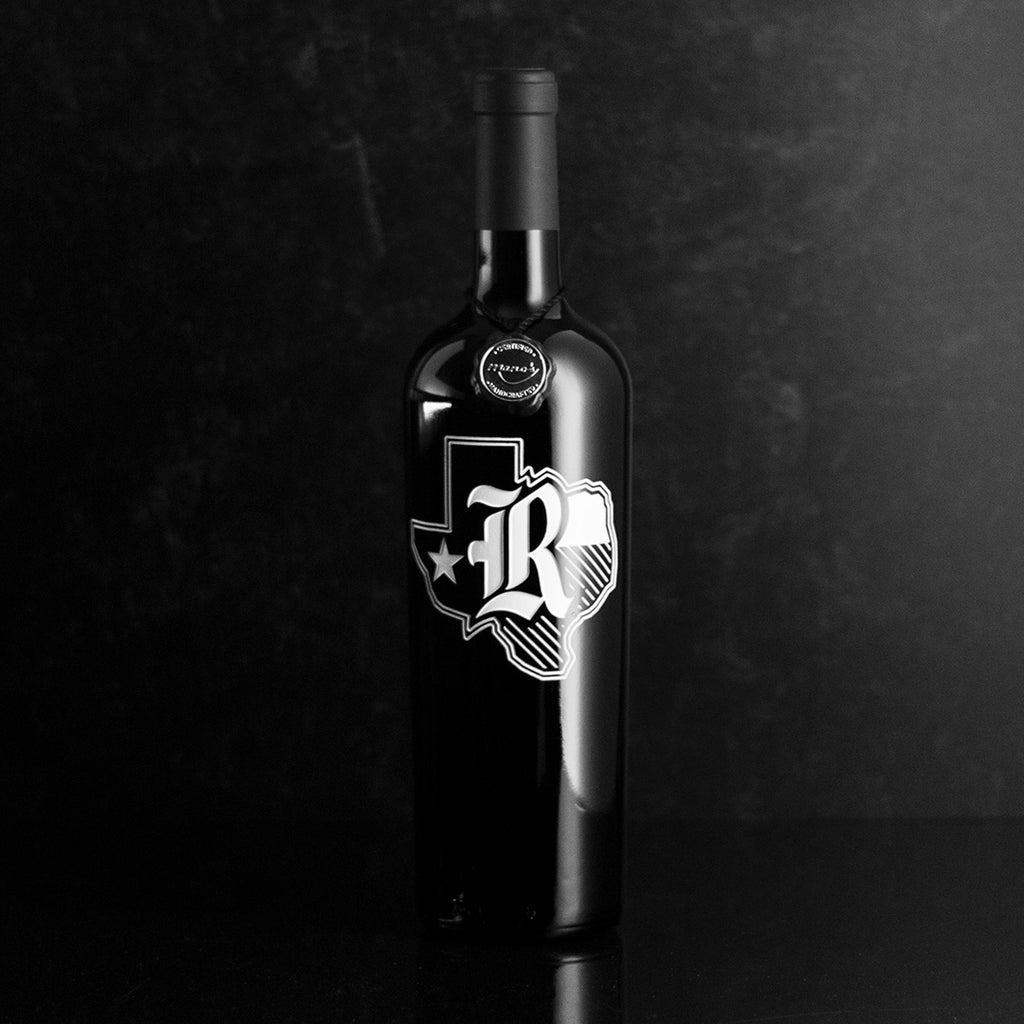 Rice University Texas Outline Etched Wine