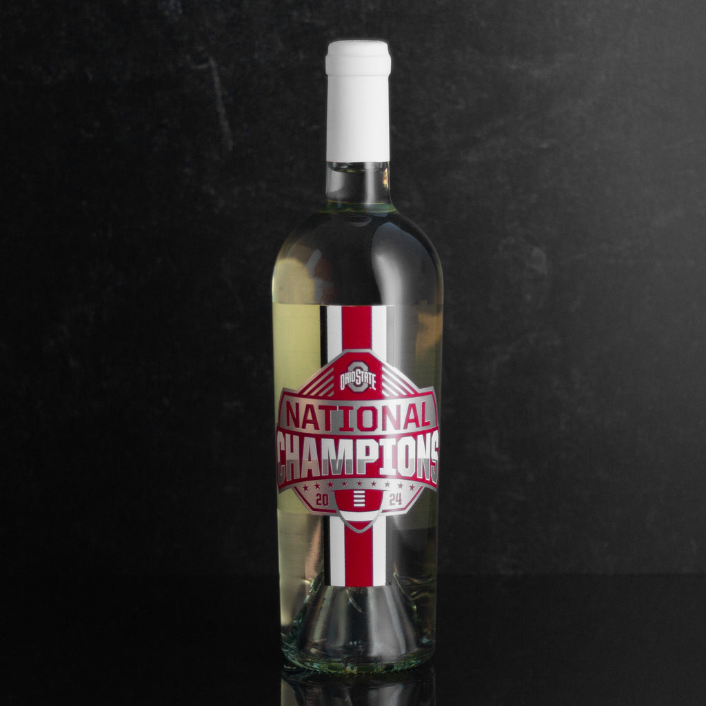 Mano's Wine Ohio State University 2024 National Champions Sauvignon Blanc wine bottle