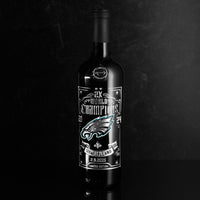 Philadelphia Eagles 2x World Champions hand etched wine bottle