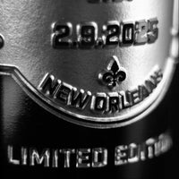 Limited edition, New Orleans, and 2.9.2025 etched on the Philadelphia Eagles 2024 World Champions Shield wine bottle