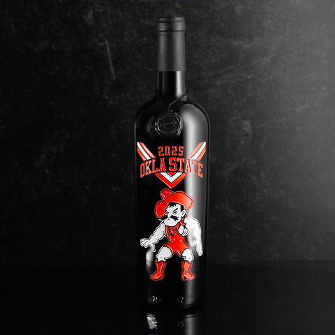 Limited Edition 2025 Oklahoma State Wrestling Etched Wine