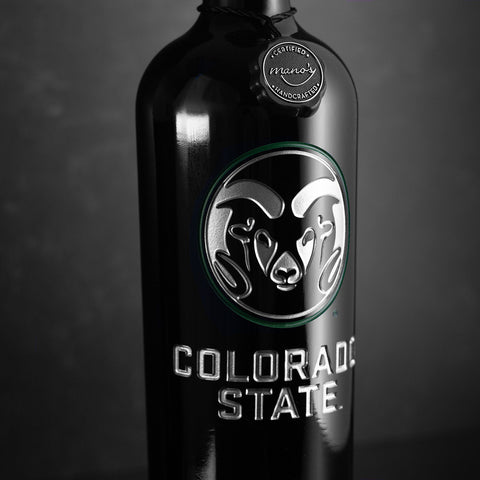 Colorado State University Etched Wine Bottle