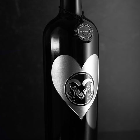 Colorado State University Heart Etched Wine Bottle