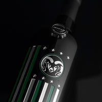 Colorado State University Flag Etched Wine Bottle
