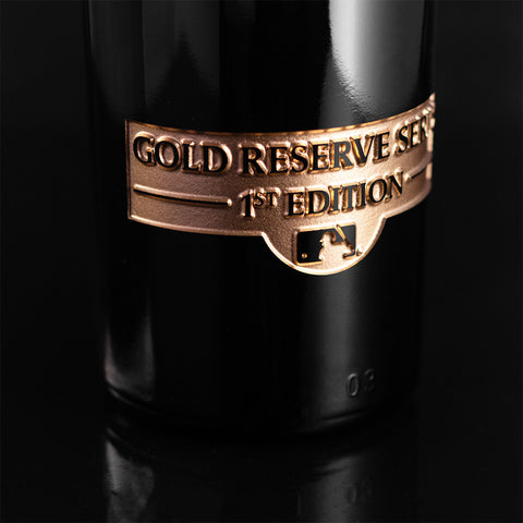 Minnesota Twins Gold Reserve Etched Wine Bottle
