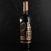 Los Angeles Dodgers Gold Reserve Etched Wine Bottle