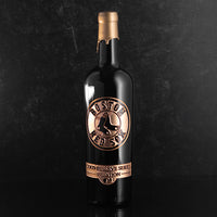 Boston Red Sox Gold Reserve Etched Wine bottle dipped in gold wax