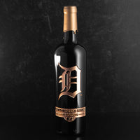 Detroit Tigers Gold Reserve Etched Wine Bottle