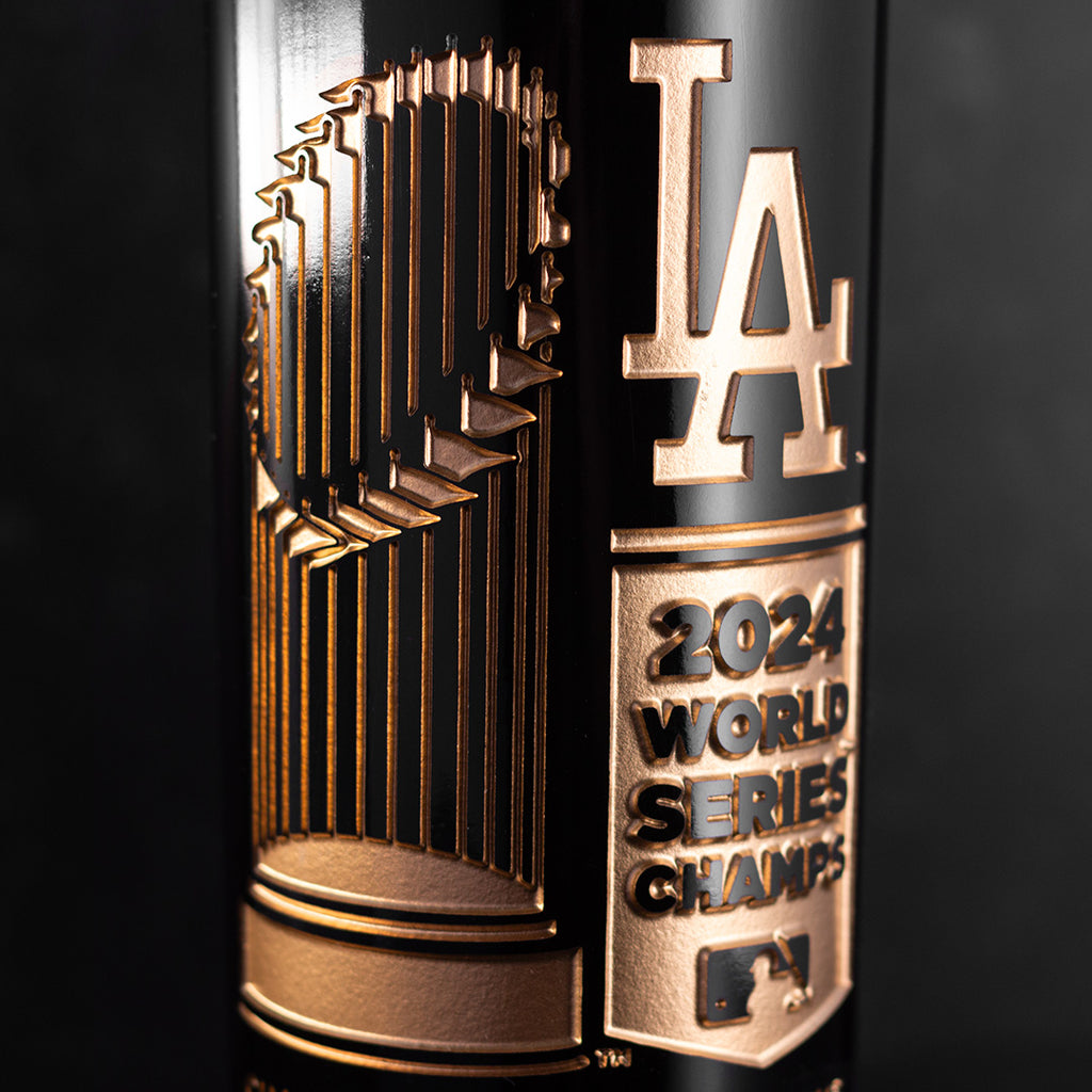 Los Angeles Dodgers Gold Reserve Etched Wine Bottle