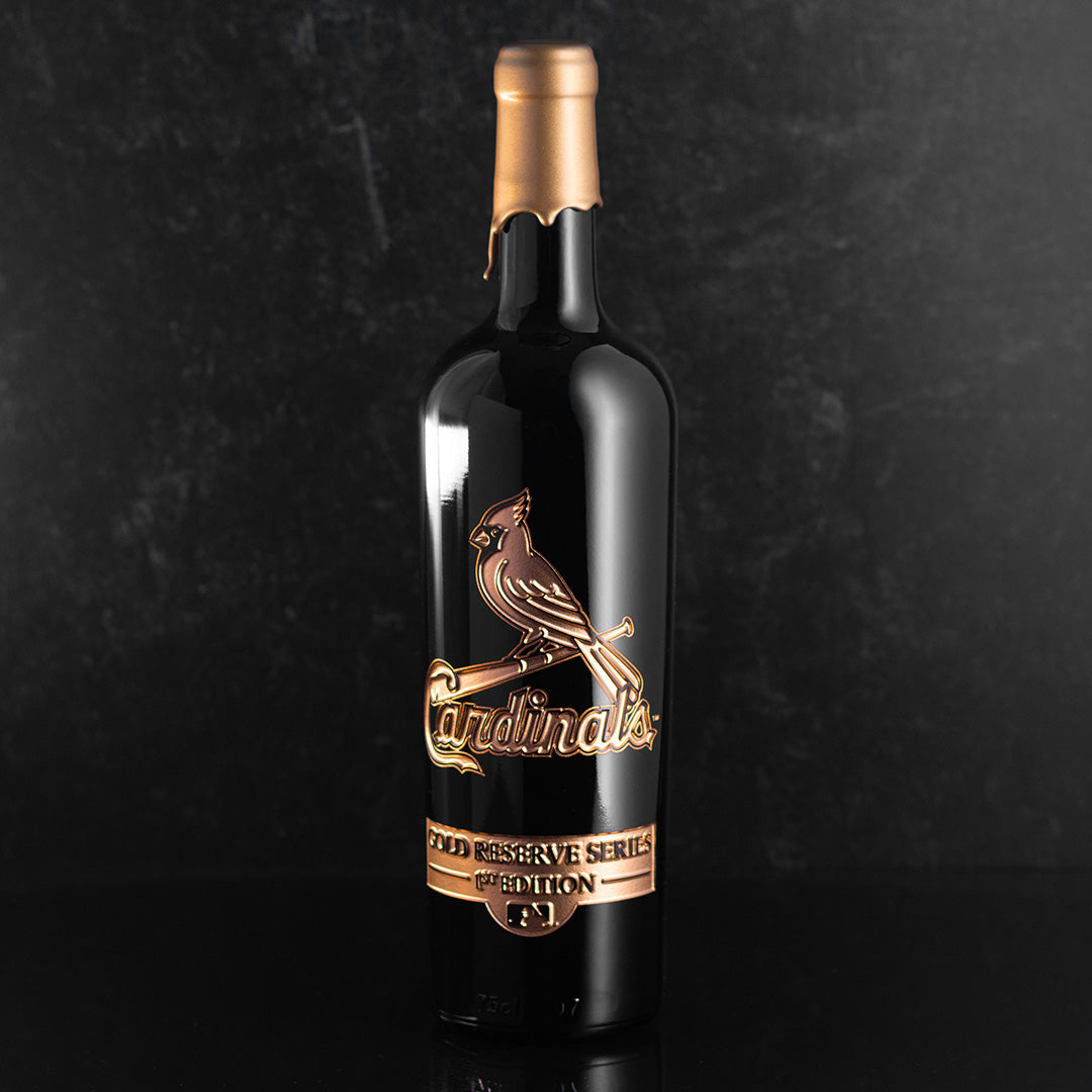 St. Louis Cardinals Gold Reserve Etched Wine Bottle – Mano's Wine