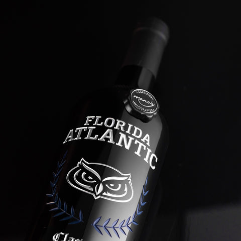 Florida Atlantic University Custom Alumni Etched Wine