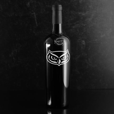 Florida Atlantic Owl Etched Wine
