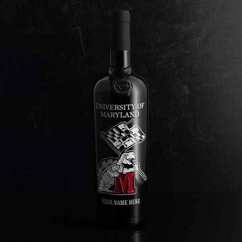 University of Maryland Custom Name Etched Wine