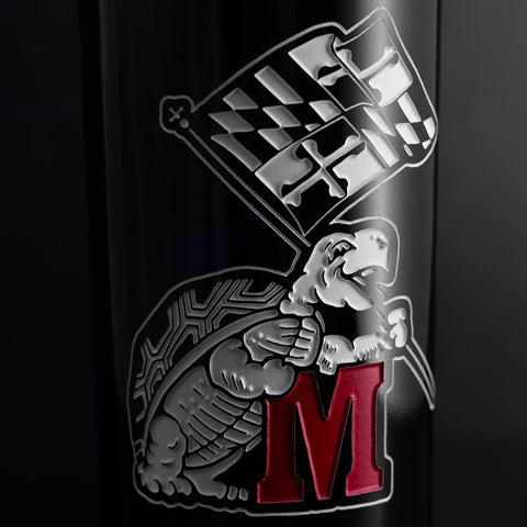 University of Maryland Logo Etched Wine