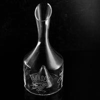 Mano's Wine selling OKC Thunder 2025 Champions decanter glass for wine and spirits