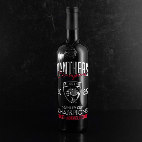 2025 Florida Panthers Stanley Cup Champions Etched Wine