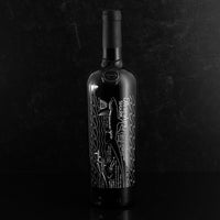 Cabernet sauvignon wine bottle etched with Thresher Shark and facts about the dangerous Thresher Shark