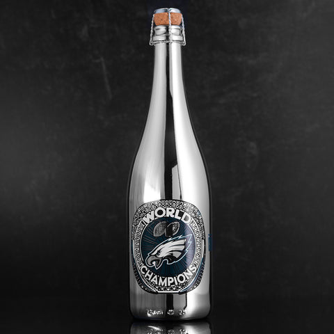 Eagles 2024 World Champions Ring Metallic Silver Bubbly
