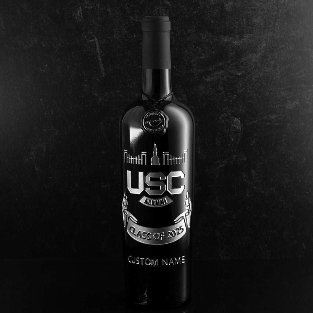 Customize a cabernet sauvignon wine bottle for alumni with name and graduating class from the University of South Carolina